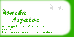 monika aszalos business card
