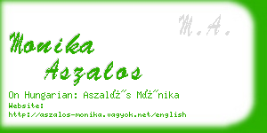 monika aszalos business card